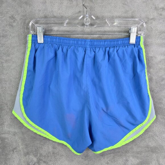 Womens Nike Dri Fit Blue & Neon Green Trim Running Shorts 3.5" Inseam Size M - Picture 7 of 12